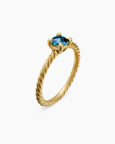 Chatelaine® Teen Ring in 18K Yellow Gold with Hampton Blue Topaz, 4mm